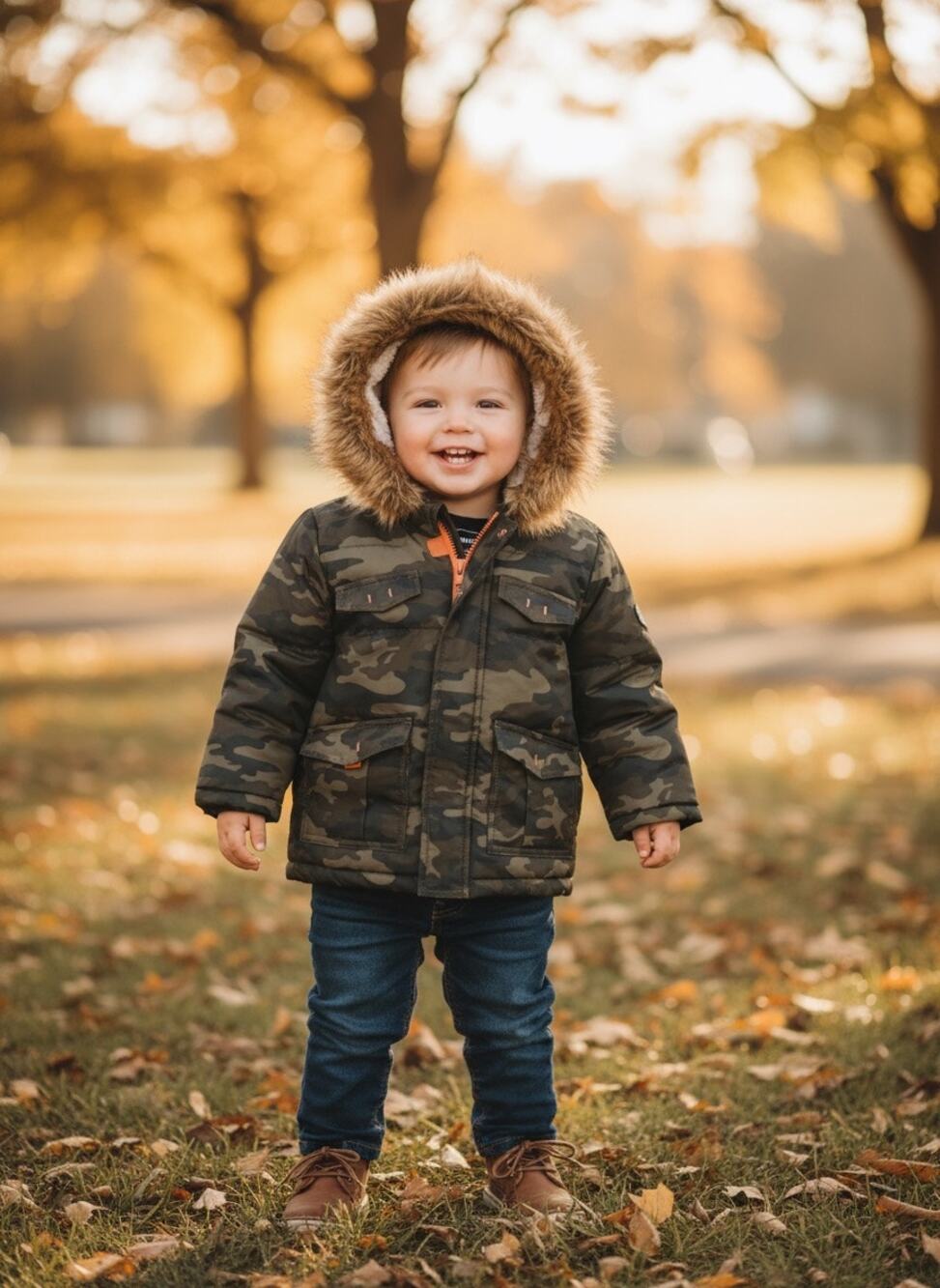 Rothschild 18 Months Jacket Camo Green Parka Sherpa Lined Full Zip Jacket